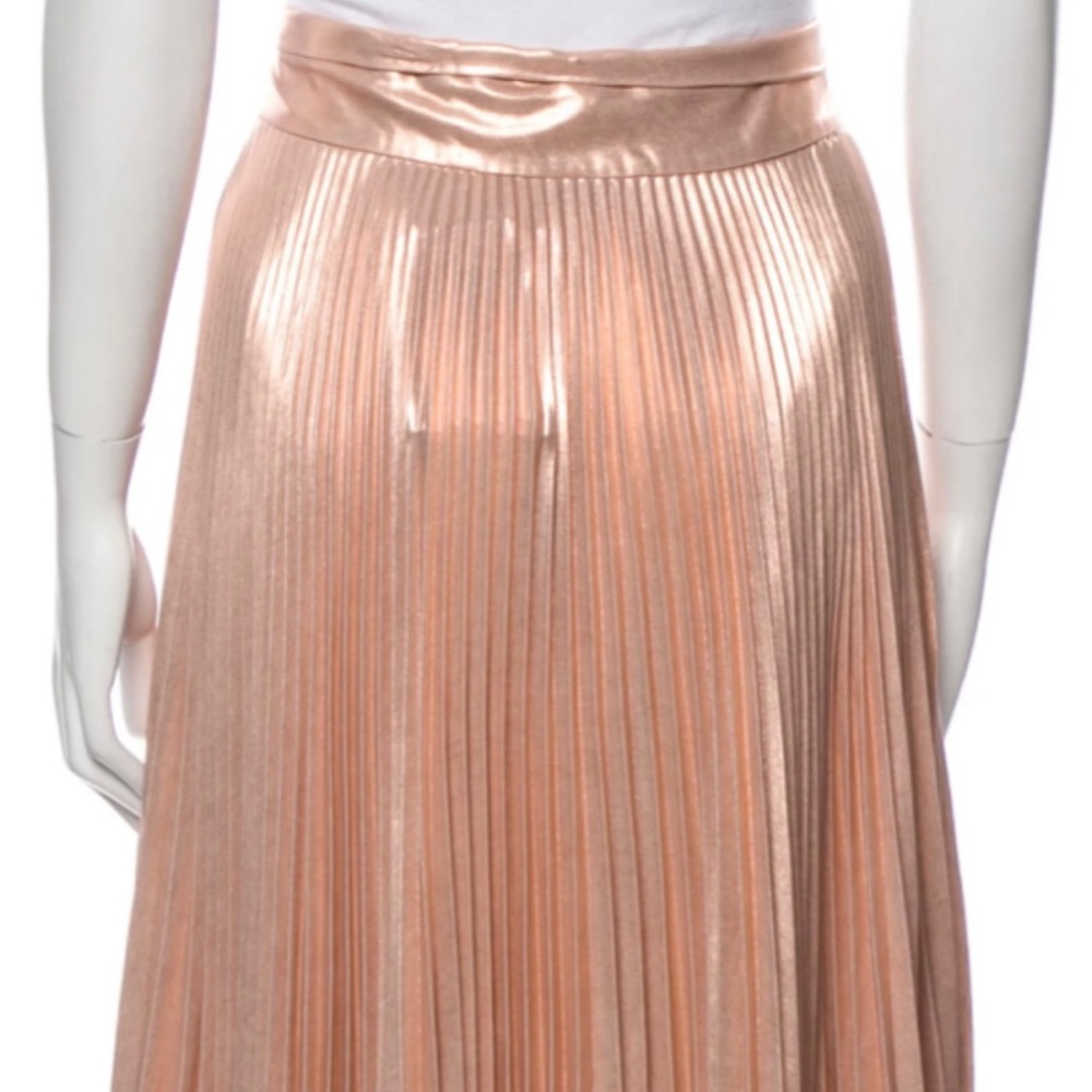 A.L.C. XS Metallic Pink Pleated Wrap Skirt Ballerina Barbie Ballerina Rose Gold - Picture 5 of 6